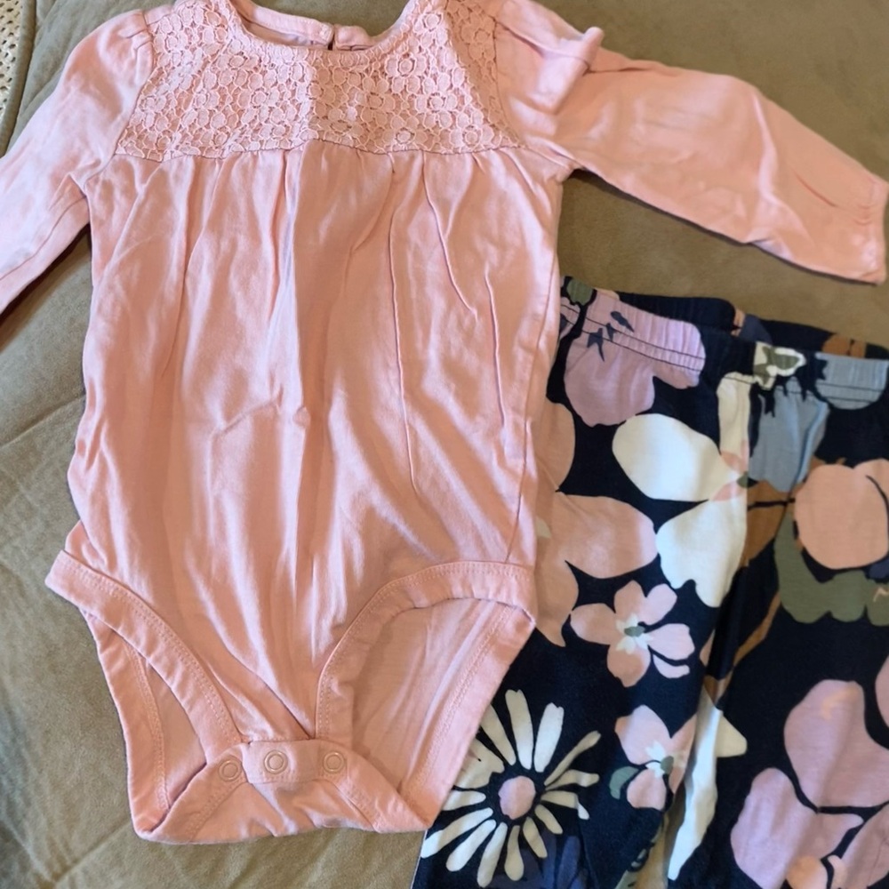 Carter's Pink Floral Matching Set